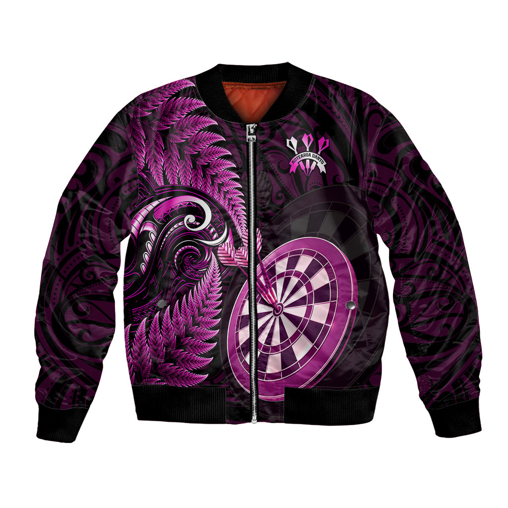 personalised-new-zealand-darts-bomber-jacket-happiness-is-a-tight-threesome-maori-pink