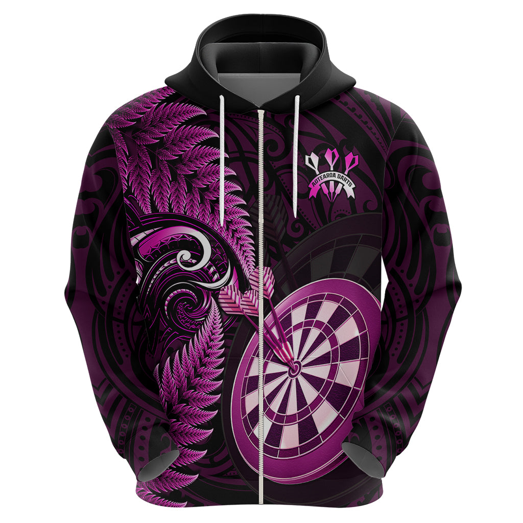 personalised-new-zealand-darts-hoodie-happiness-is-a-tight-threesome-maori-pink
