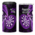 New Zealand Darts 4 in 1 Can Cooler Tumbler Happiness Is A Tight Threesome Maori Purple