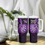 New Zealand Darts Tumbler With Handle Happiness Is A Tight Threesome Maori Purple