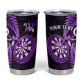 Personalised New Zealand Darts Tumbler Cup Happiness Is A Tight Threesome Maori Purple