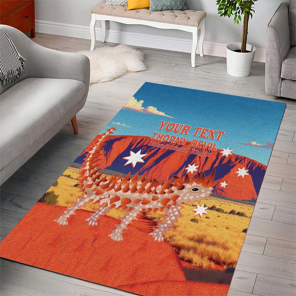 Personalised Australia Thorny Devil Area Rug Nature's Armored Knights - Aussie Uluru