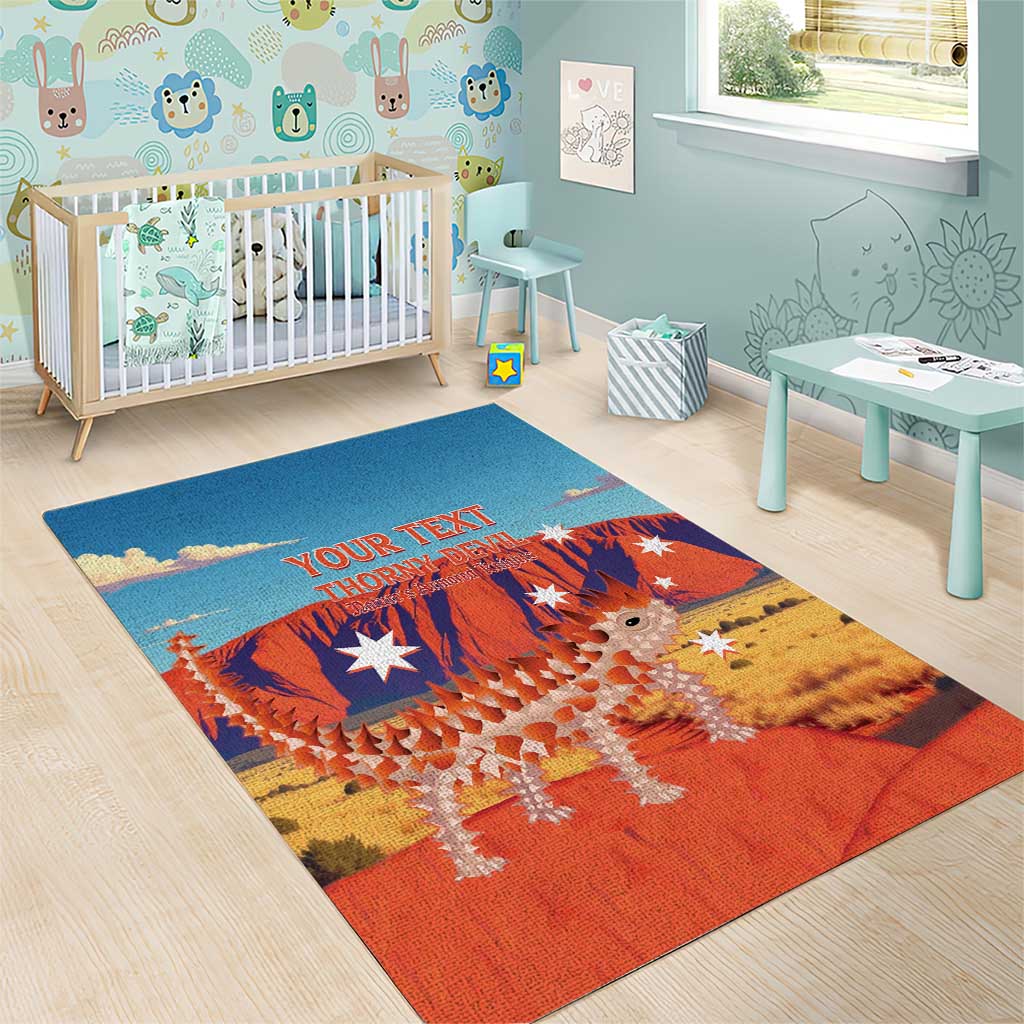 Personalised Australia Thorny Devil Area Rug Nature's Armored Knights - Aussie Uluru