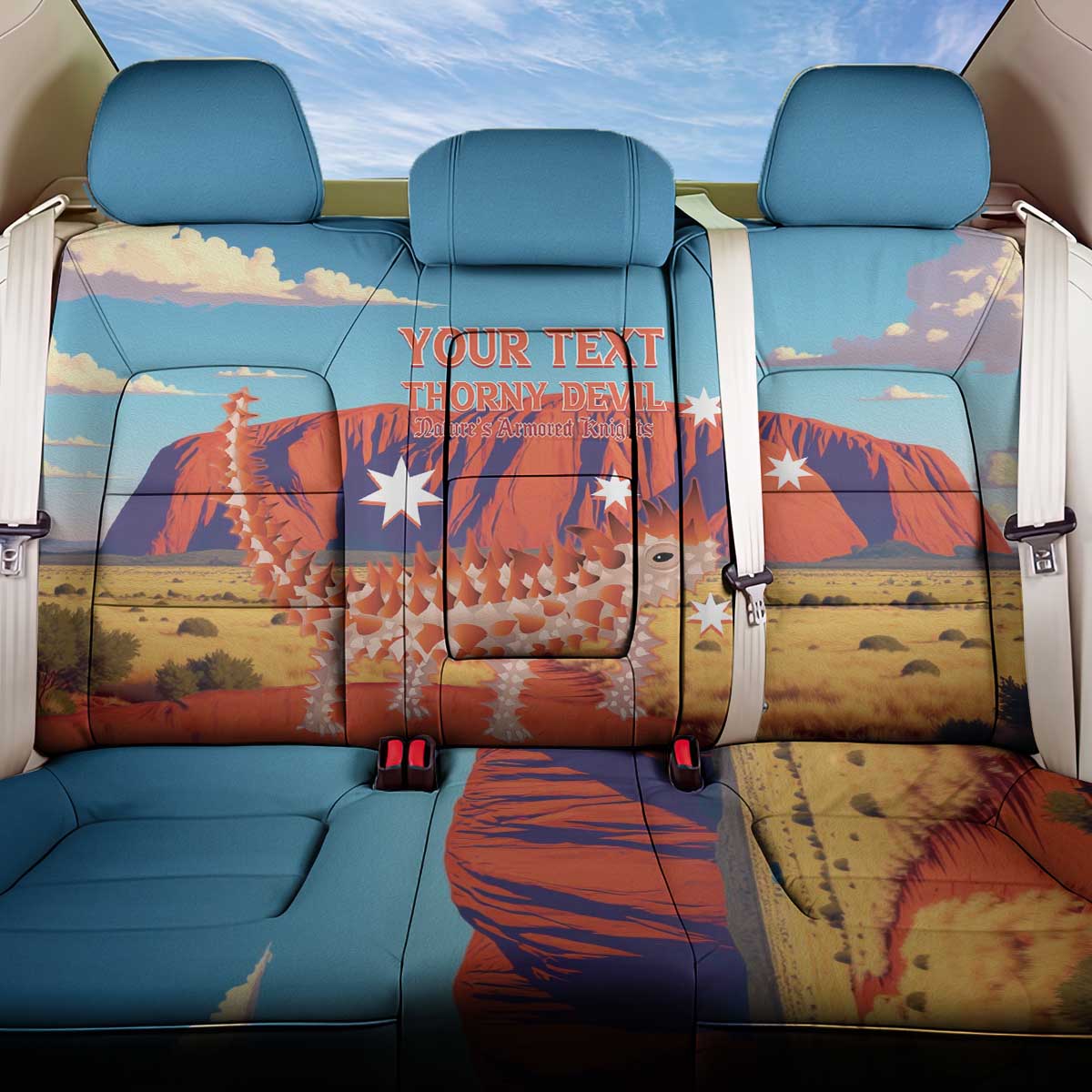 Personalised Australia Thorny Devil Back Car Seat Cover Nature's Armored Knights - Aussie Uluru