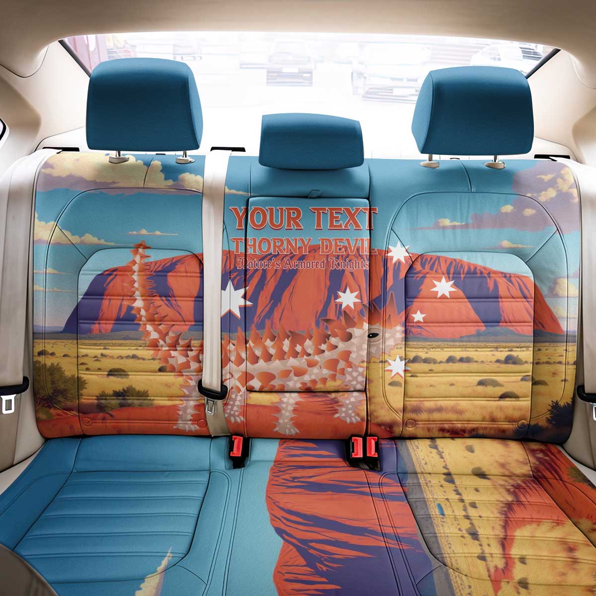 Personalised Australia Thorny Devil Back Car Seat Cover Nature's Armored Knights - Aussie Uluru