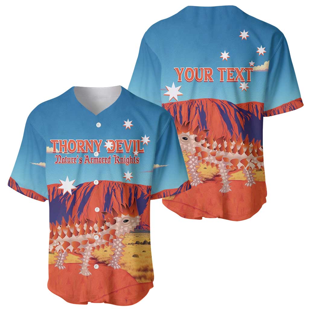 Personalised Australia Thorny Devil Baseball Jersey Nature's Armored Knights - Aussie Uluru