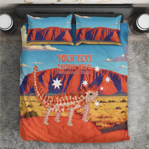 Personalised Australia Thorny Devil Bedding Set Nature's Armored Knights - Aussie Uluru