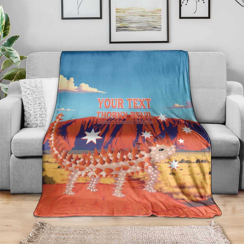 Personalised Australia Thorny Devil Blanket Nature's Armored Knights - Aussie Uluru