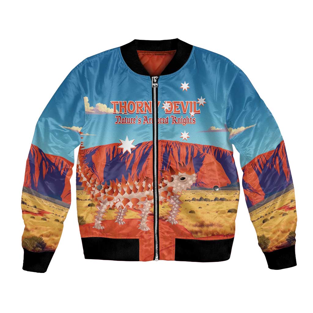 Personalised Australia Thorny Devil Bomber Jacket Nature's Armored Knights - Aussie Uluru