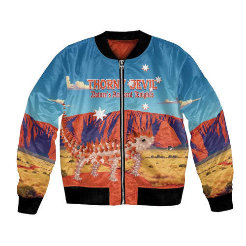 Personalised Australia Thorny Devil Bomber Jacket Nature's Armored Knights - Aussie Uluru