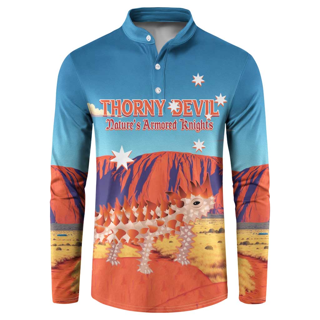 Personalised Australia Thorny Devil Button Sweatshirt Nature's Armored Knights - Aussie Uluru
