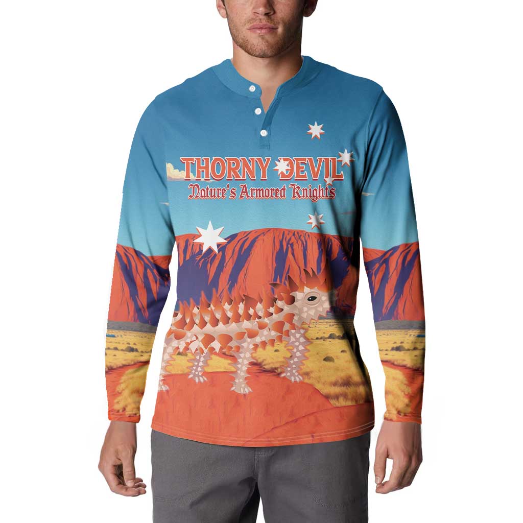Personalised Australia Thorny Devil Button Sweatshirt Nature's Armored Knights - Aussie Uluru