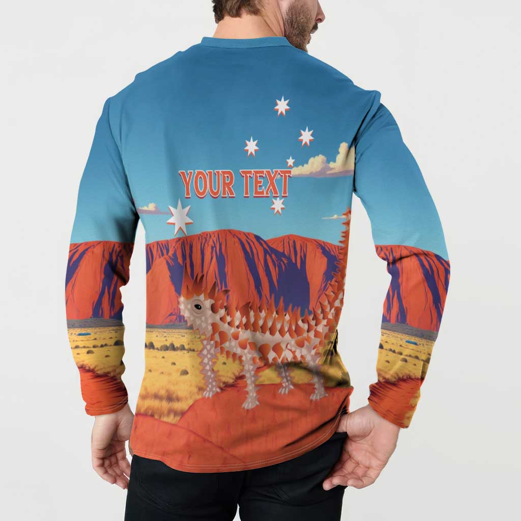 Personalised Australia Thorny Devil Button Sweatshirt Nature's Armored Knights - Aussie Uluru