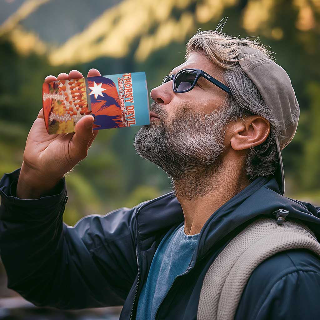 Personalised Australia Thorny Devil 4 in 1 Can Cooler Tumbler Nature's Armored Knights - Aussie Uluru