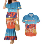 Personalised Australia Thorny Devil Couples Matching Mermaid Dress and Hawaiian Shirt Nature's Armored Knights - Aussie Uluru