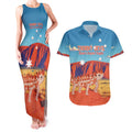 Personalised Australia Thorny Devil Couples Matching Tank Maxi Dress and Hawaiian Shirt Nature's Armored Knights - Aussie Uluru