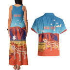Personalised Australia Thorny Devil Couples Matching Tank Maxi Dress and Hawaiian Shirt Nature's Armored Knights - Aussie Uluru