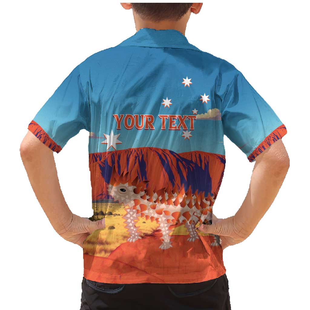 Personalised Australia Thorny Devil Family Matching Mermaid Dress and Hawaiian Shirt Nature's Armored Knights - Aussie Uluru