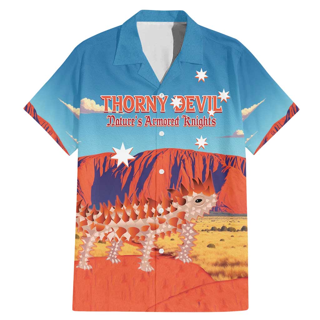 Personalised Australia Thorny Devil Family Matching Mermaid Dress and Hawaiian Shirt Nature's Armored Knights - Aussie Uluru