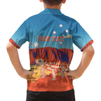 Personalised Australia Thorny Devil Family Matching Off The Shoulder Long Sleeve Dress and Hawaiian Shirt Nature's Armored Knights - Aussie Uluru