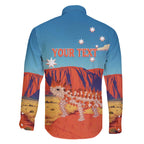 Personalised Australia Thorny Devil Family Matching Off The Shoulder Long Sleeve Dress and Hawaiian Shirt Nature's Armored Knights - Aussie Uluru