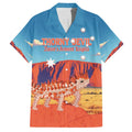 Personalised Australia Thorny Devil Family Matching Off Shoulder Maxi Dress and Hawaiian Shirt Nature's Armored Knights - Aussie Uluru