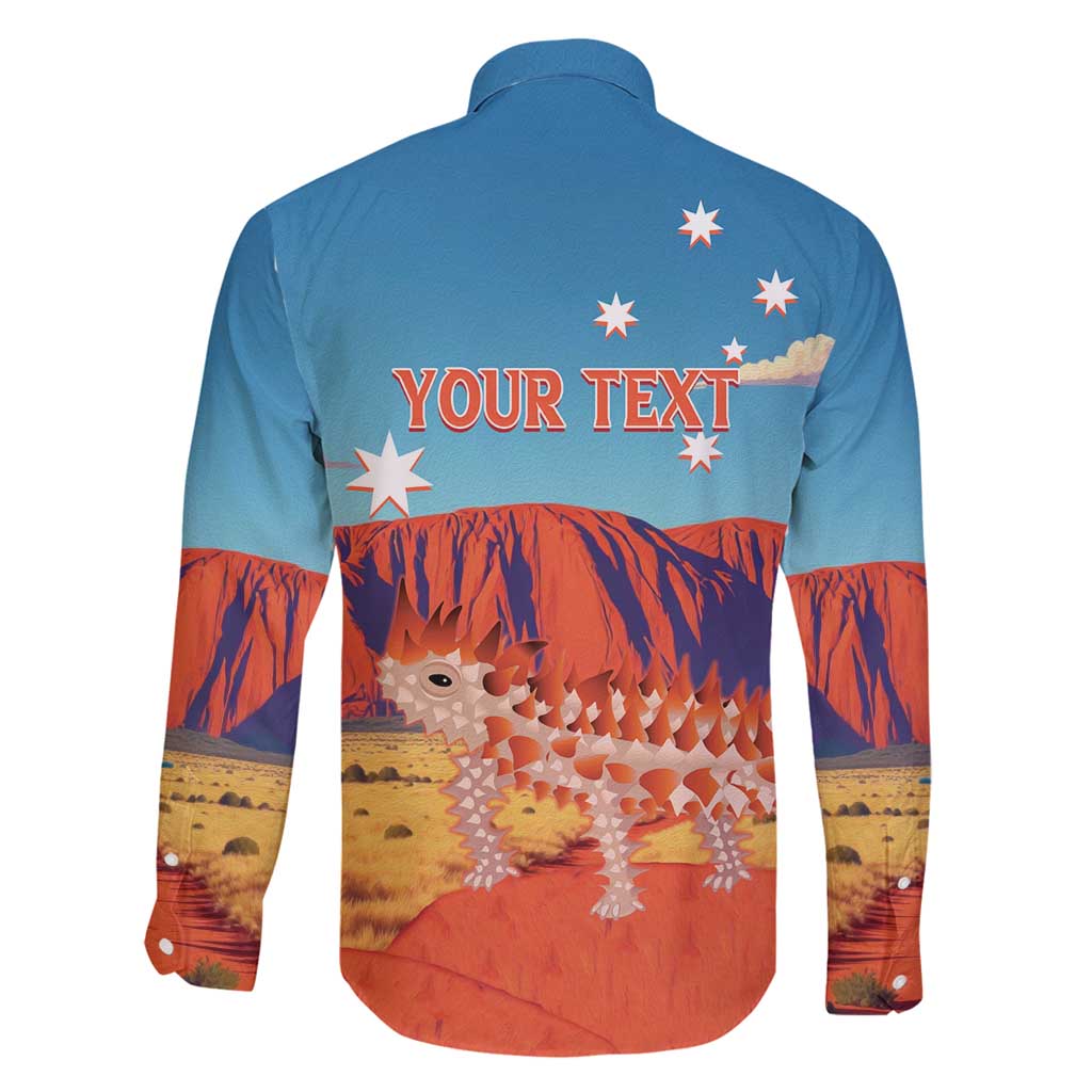 Personalised Australia Thorny Devil Family Matching Off Shoulder Maxi Dress and Hawaiian Shirt Nature's Armored Knights - Aussie Uluru