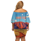 Personalised Australia Thorny Devil Family Matching Off Shoulder Short Dress and Hawaiian Shirt Nature's Armored Knights - Aussie Uluru