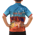 Personalised Australia Thorny Devil Family Matching Short Sleeve Bodycon Dress and Hawaiian Shirt Nature's Armored Knights - Aussie Uluru