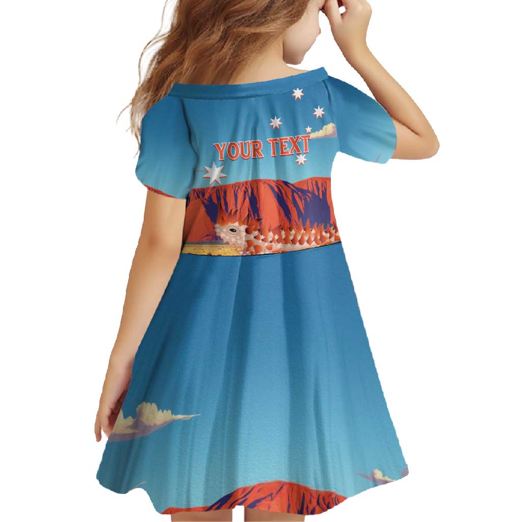 Personalised Australia Thorny Devil Family Matching Short Sleeve Bodycon Dress and Hawaiian Shirt Nature's Armored Knights - Aussie Uluru
