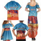Personalised Australia Thorny Devil Family Matching Summer Maxi Dress and Hawaiian Shirt Nature's Armored Knights - Aussie Uluru