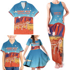 Personalised Australia Thorny Devil Family Matching Tank Maxi Dress and Hawaiian Shirt Nature's Armored Knights - Aussie Uluru