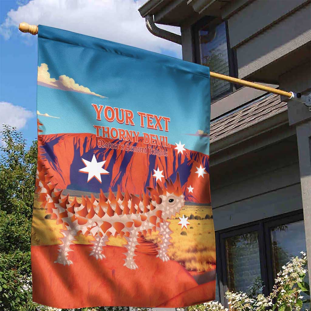 Personalised Australia Thorny Devil Garden Flag Nature's Armored Knights - Aussie Uluru