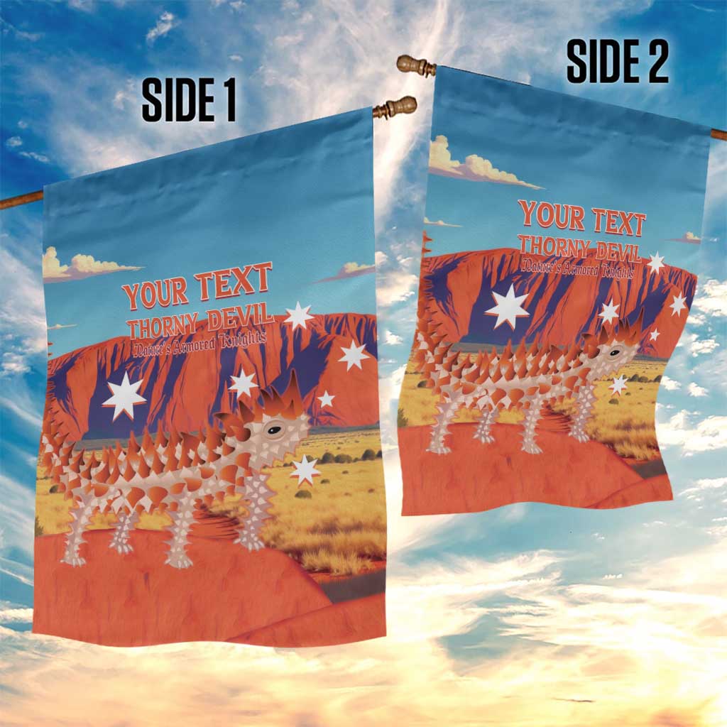 Personalised Australia Thorny Devil Garden Flag Nature's Armored Knights - Aussie Uluru