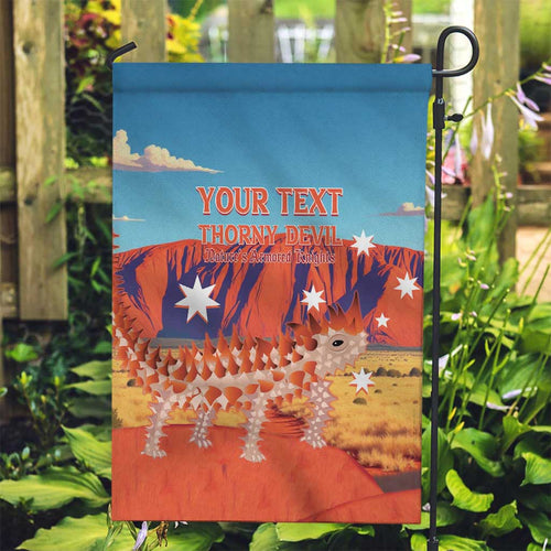Personalised Australia Thorny Devil Garden Flag Nature's Armored Knights - Aussie Uluru