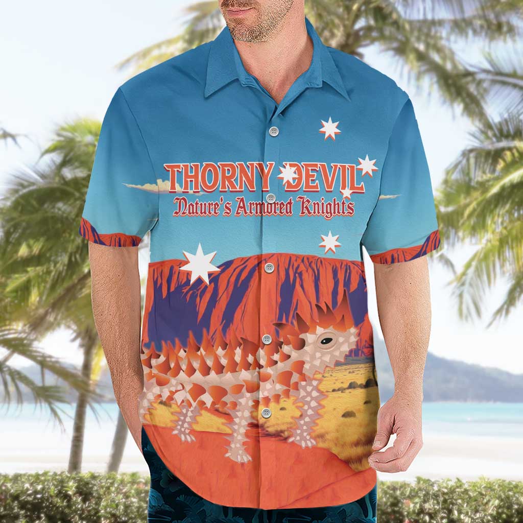 Personalised Australia Thorny Devil Hawaiian Shirt Nature's Armored Knights - Aussie Uluru
