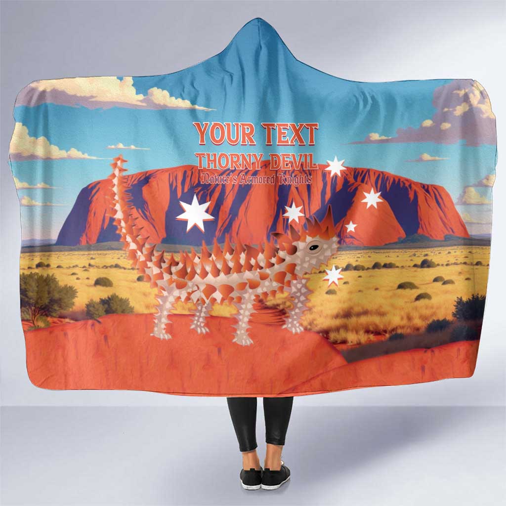 Personalised Australia Thorny Devil Hooded Blanket Nature's Armored Knights - Aussie Uluru
