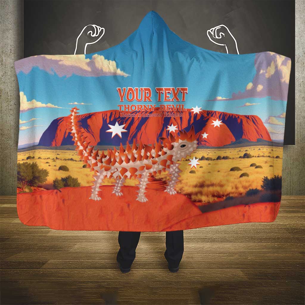 Personalised Australia Thorny Devil Hooded Blanket Nature's Armored Knights - Aussie Uluru