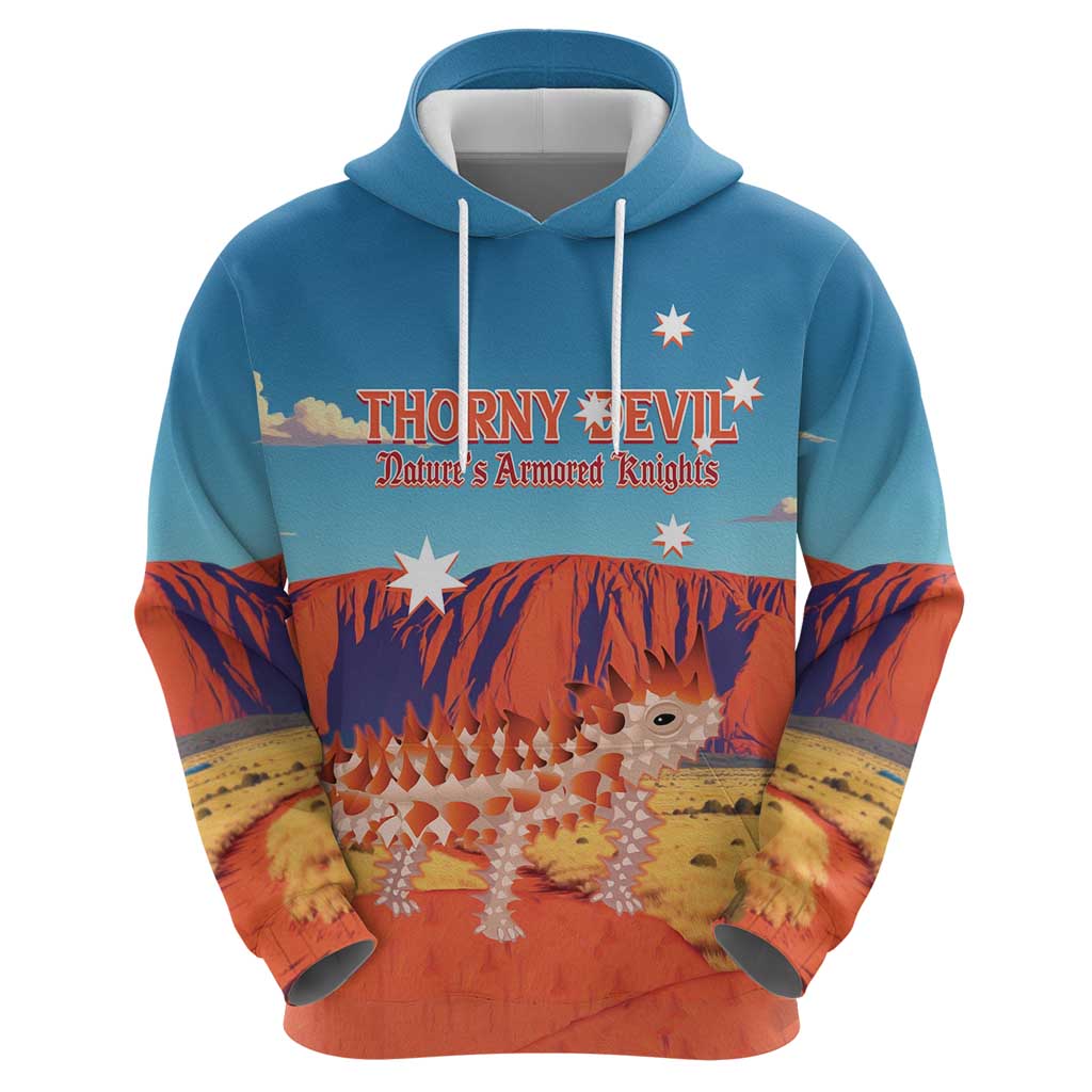 Personalised Australia Thorny Devil Hoodie Nature's Armored Knights - Aussie Uluru