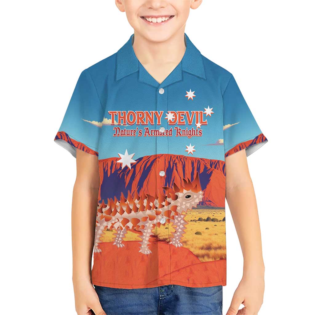 Personalised Australia Thorny Devil Kid Hawaiian Shirt Nature's Armored Knights - Aussie Uluru
