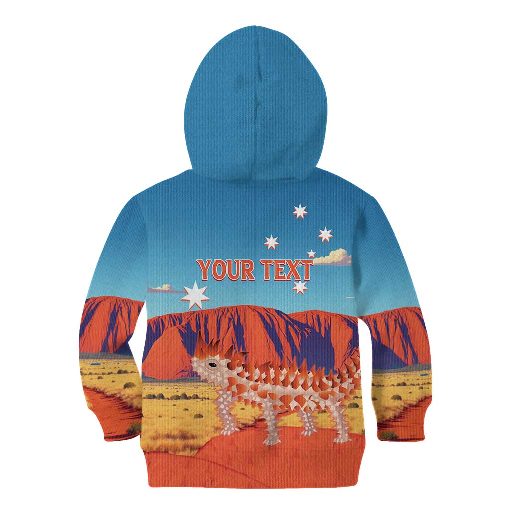 Personalised Australia Thorny Devil Kid Hoodie Nature's Armored Knights - Aussie Uluru