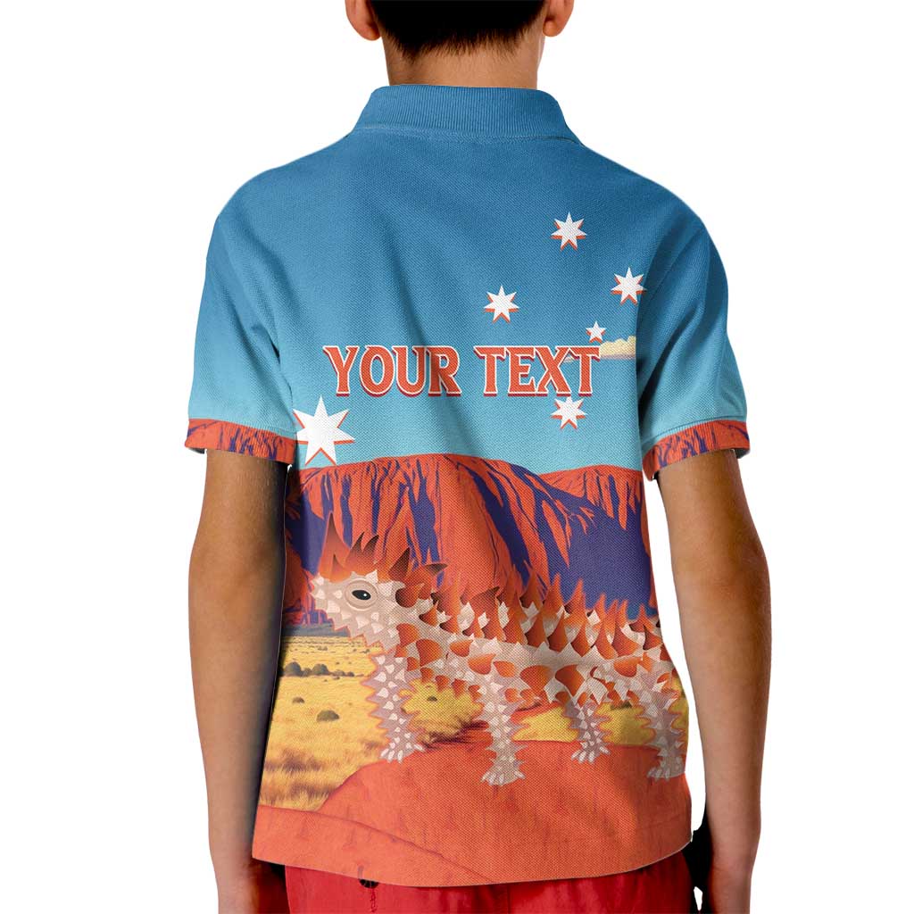 Personalised Australia Thorny Devil Kid Polo Shirt Nature's Armored Knights - Aussie Uluru