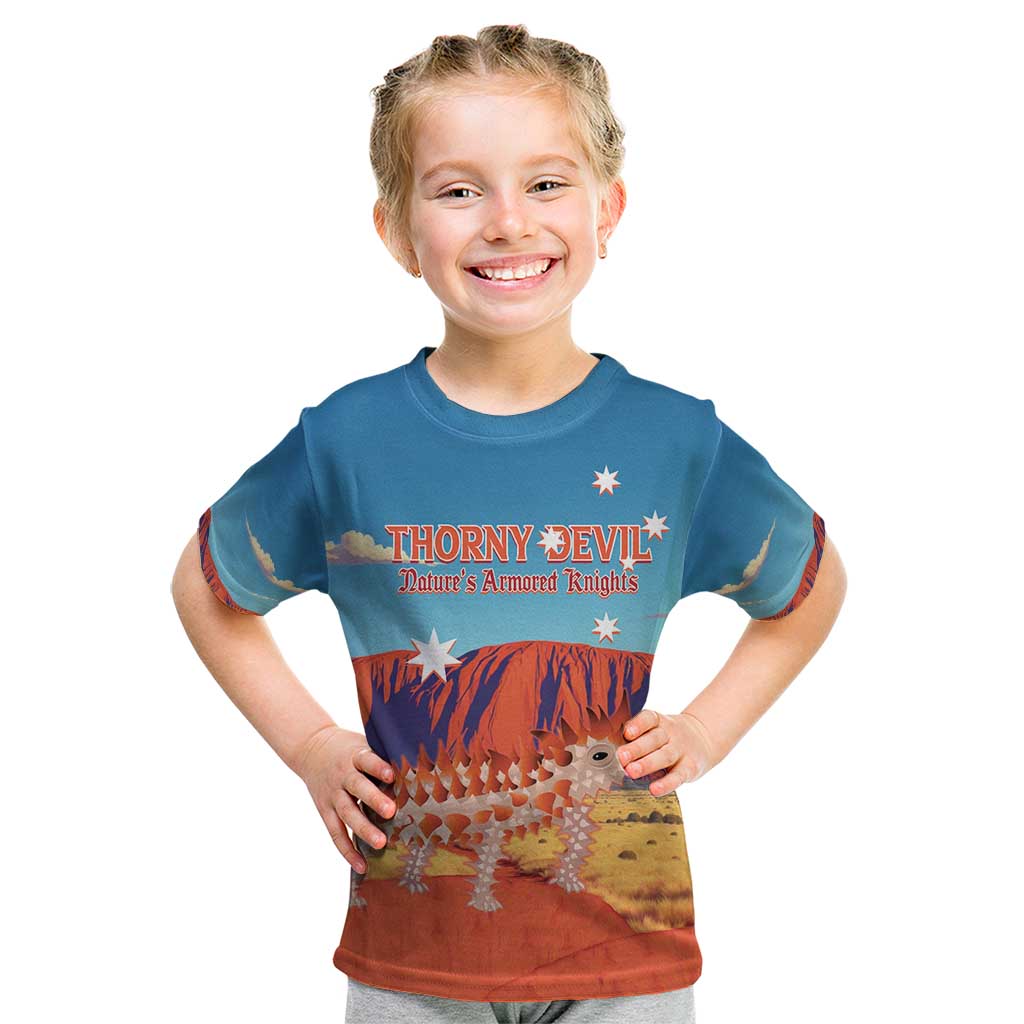 Personalised Australia Thorny Devil Kid T Shirt Nature's Armored Knights - Aussie Uluru