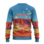 Australia Thorny Devil Ugly Christmas Sweater Nature's Armored Knights - Aussie Uluru