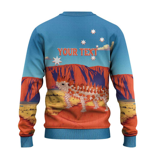 Australia Thorny Devil Ugly Christmas Sweater Nature's Armored Knights - Aussie Uluru