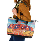 Personalised Australia Thorny Devil Leather Tote Bag Nature's Armored Knights - Aussie Uluru