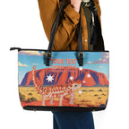 Personalised Australia Thorny Devil Leather Tote Bag Nature's Armored Knights - Aussie Uluru