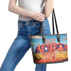 Personalised Australia Thorny Devil Leather Tote Bag Nature's Armored Knights - Aussie Uluru