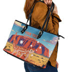 Personalised Australia Thorny Devil Leather Tote Bag Nature's Armored Knights - Aussie Uluru
