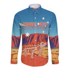 Personalised Australia Thorny Devil Long Sleeve Button Shirt Nature's Armored Knights - Aussie Uluru